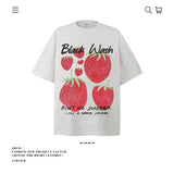 American vintage street T-shirt pure cotton men's and women's summer loose