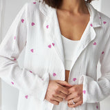 Women Co-Ords Printed Long Sleeve Cardigan High Waist Winter Fashion