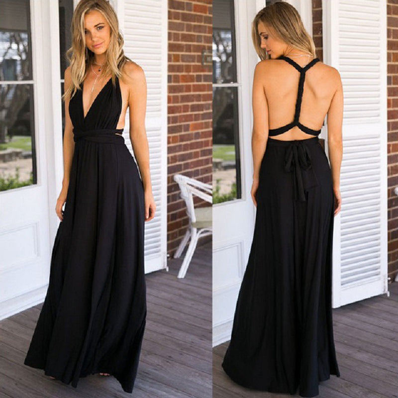 Valentine's Day Dress Backless Sexy Lace-up Bandage One-Piece Dress