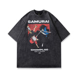 Men T-Shirt Bear Print Distressed Oversize