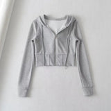 Women Hoodie Sports Slim-Fitting Short Sexy
