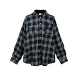 MIJKO Mens Jacket Fake Two Piece Splicing Black and White Grid Jacket