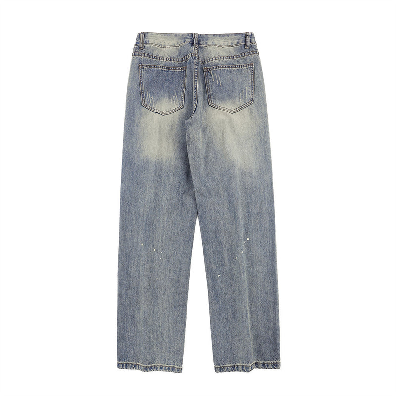 Men Jeans Ripped Distressed Versatile Casual