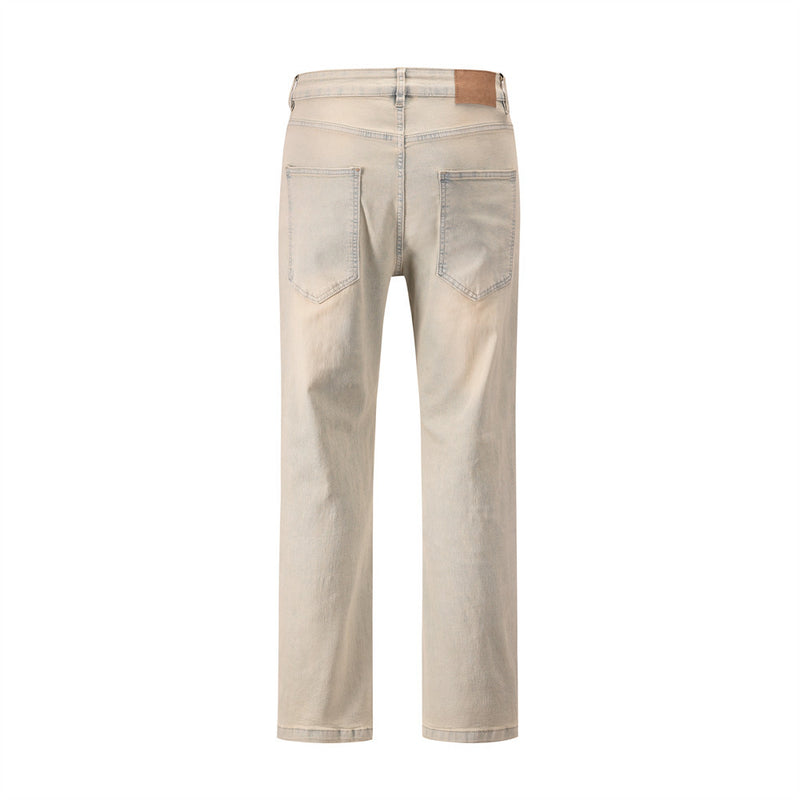 Men Jeans Hole Zipper Slit