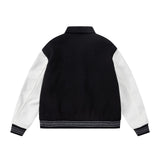 Amiri Jacket Autumn/Winter AMI Bone Towel Embroidered Lapel Baseball Jacket Men's and Women's