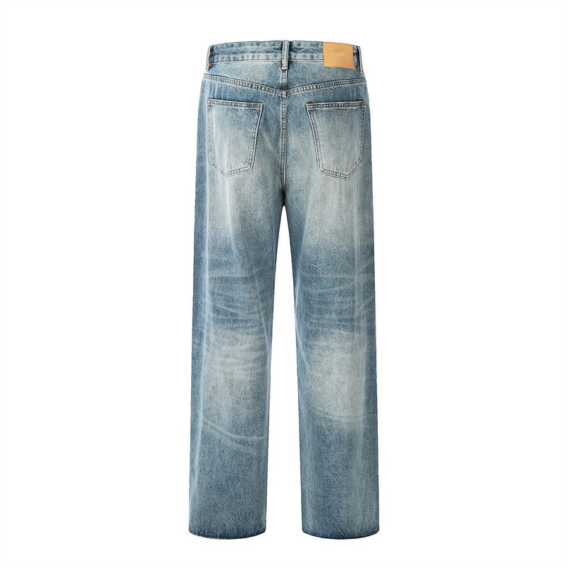 Men Jeans Ripped White Loose