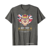 Red by Queen's Platinum Jubilee 2022 Elizabeth 70 Years T-shirt Puppy Printed round Neck