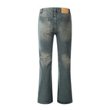 Men Jeans Versatile Loose Washed-out Distressed