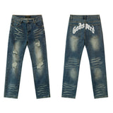 Godspeed Jeans Spring and Autumn GOD Letter Pattern Jeans