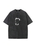 Men's Summer Casual Fun Teeth Printed Drop-Shoulder