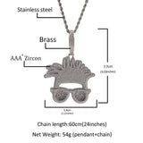 Jewelry Hip Hop Diamond Necklace Trendy Glasses Pendant Spectrum