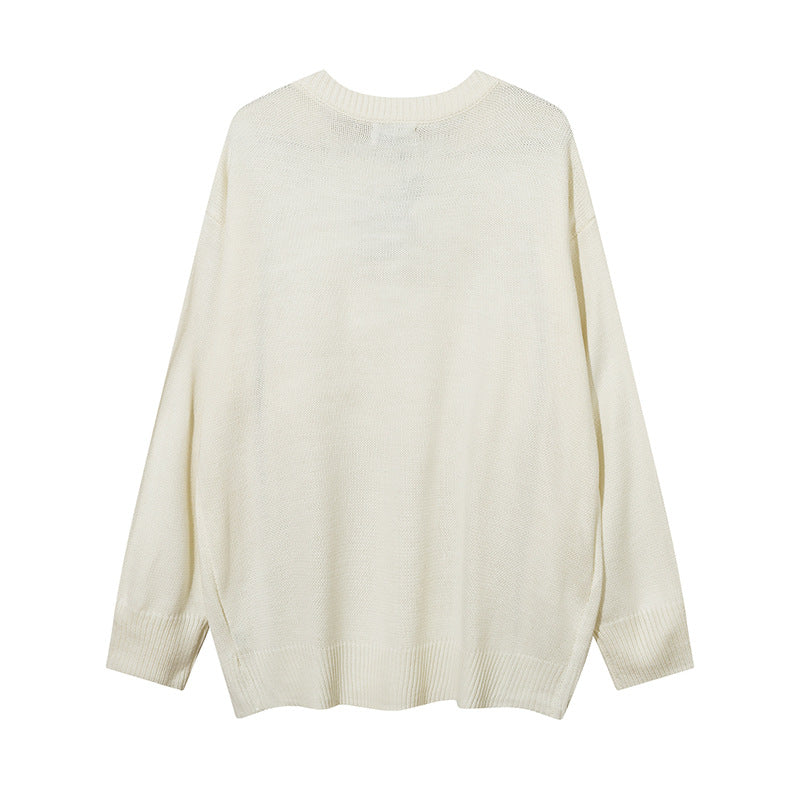 Men Sweater Two-Way Zipper Splicing Knitwear Cotton Knitwear