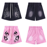 Hellstar Shorts Summer Leisure Sports Wash Split Shorts