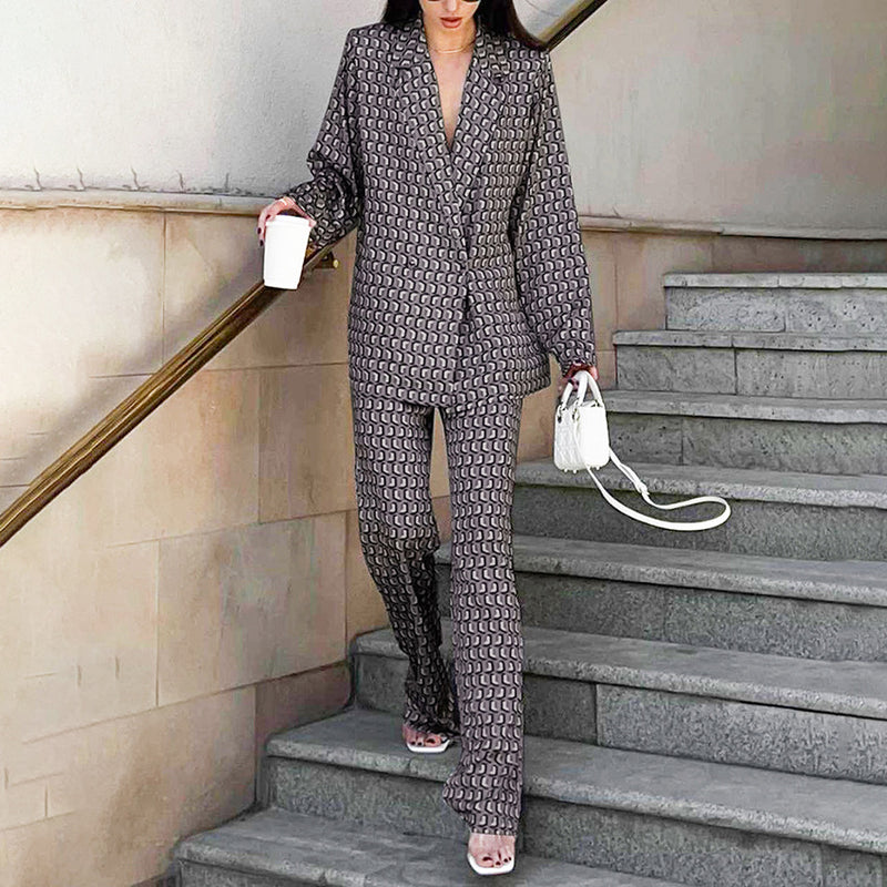Women Co-Ords Fall Winter Coat Trousers