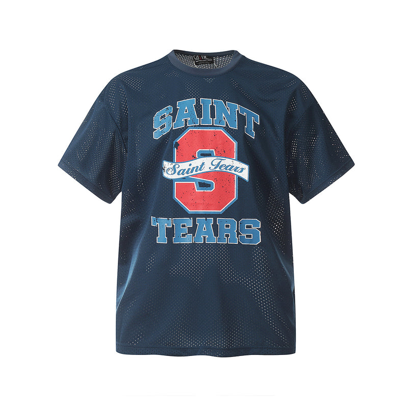 Unisex T-Shirts Saint Michael Mesh vintage Loose Sports T-Shirt