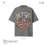 American vintage street T-shirt pure cotton men's and women's summer loose