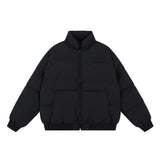 Unisex Coat FOG Loose Stand-Up Collar Filled Cotton Jacket