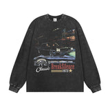 Vintage T-shirts printed short-sleeved t-shirts washed and old