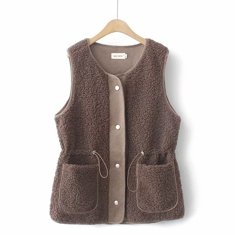 Women Vest Fall Lamb Wool Vest