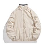 Unisex Coat Stand Collar Coat Loose Cotton Coat Lightweight