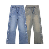 Gallery Dept Pant Washed Distressed Breasted Micro-Pull Denim Trousers