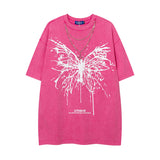 Men T-Shirt Butterfly Graffiti Distressed