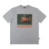 Men T-Shirt Cartoon Creative Printing Loose