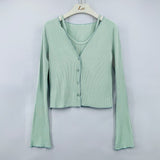 Women Vest Suspenders Vest Jacket Two-Piece Set