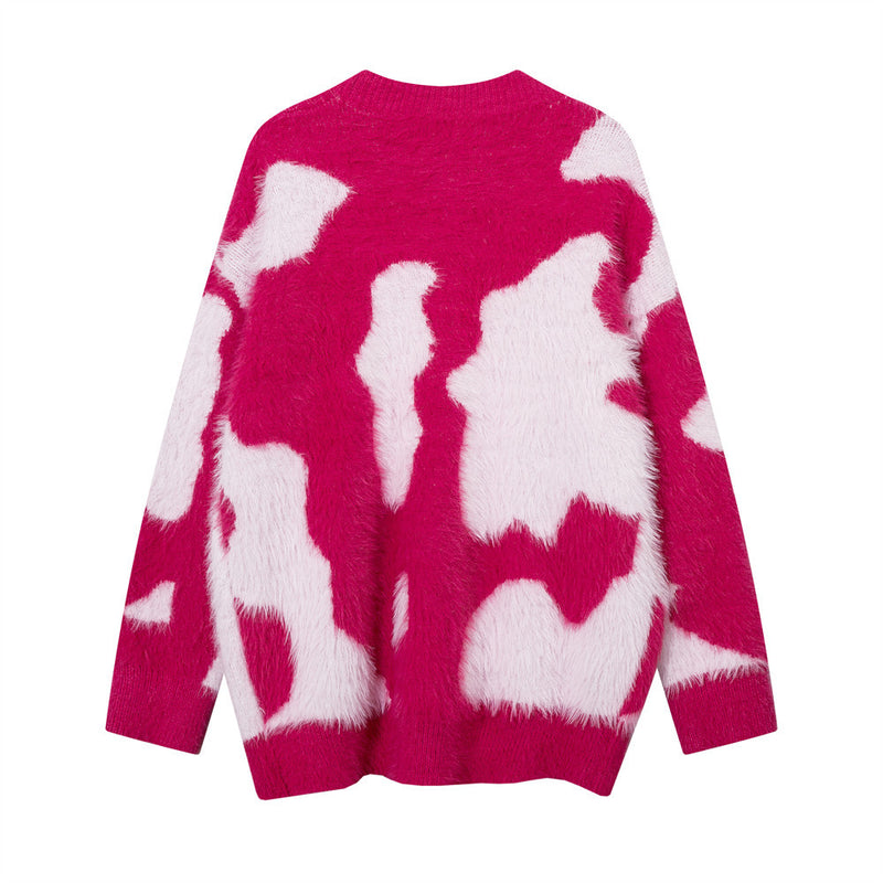 Men Sweater Fleece-Lined Tie-Dyed Sweater Sweater