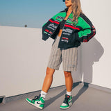 Women Jacket Sports Casual Loose Motorcycle