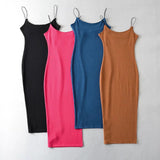 Women Dresses Stretch Slim-Fit Suspender Dress