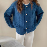 Women Knitted Cardigan Loose Retro Sweater