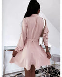 Women Dress Elegant Slim Slimming Shirt Dress