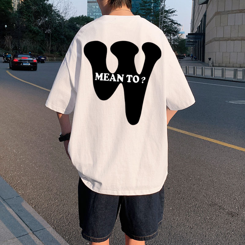 Men T Shirt Loose plus Size Versatile Student