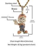 Jewelry Trendy Brand Anime Cartoon Pendant Hip Hop Full Diamond Spectrum Animal