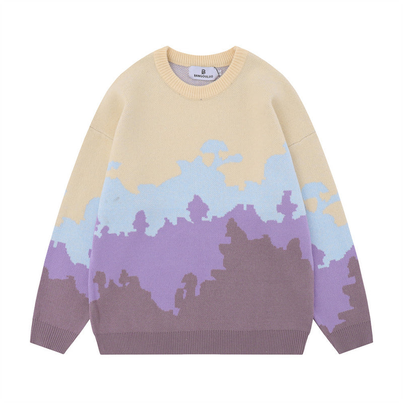 Men Sweater Jacquard Gradient Sweater