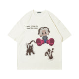 Men T-Shirt Fun Cartoon Foam Oversize All-Matching