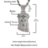 Jewelry Clover Crown Portrait Pendant Hip Hop Copper with Zircon Egypt Pieces Jesus Pieces Royalty Spectrum