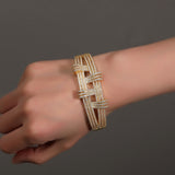 Bracelet Double Bracelet Metal Wind Diamond Tide Cool St. Valentine's