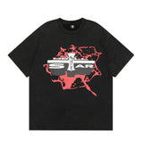 HS T Shirt Cross Portrait Printing Casual Loose