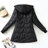 Women Cotton Coat Mid-Length Leisure Fleece-lined Imitation Lamb Wool
