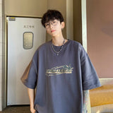 Men T Shirt Summer plus Size Versatile Heavy Cotton