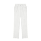 Men Jeans Hole Loose Burrs Worn Pure Color All-Matching