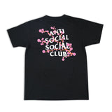 Anti Social Club T Shirt Peach Blossom Floral Letter Men's and Women's T-shirt Summer Short Sleeve