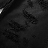 Men Jeans Ripped Hip Hop Scratch Frayed Edges