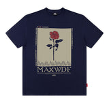 Men T-Shirt Rose Floral Print Oversize All-Match Loose