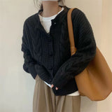Women Knitted Cardigan Retro Loose Knitted Cardigan