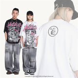 Hellstar T Shirt Vintage Loose Short Sleeve Casual Crew Neck T-Shirt, Summer