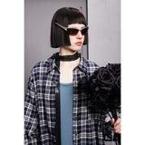 Unisex Shirt Retro Loose Long Sleeve Plaid Shirt