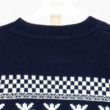 Black Christmas Sweater All-Matching Floral Plaid Sweater